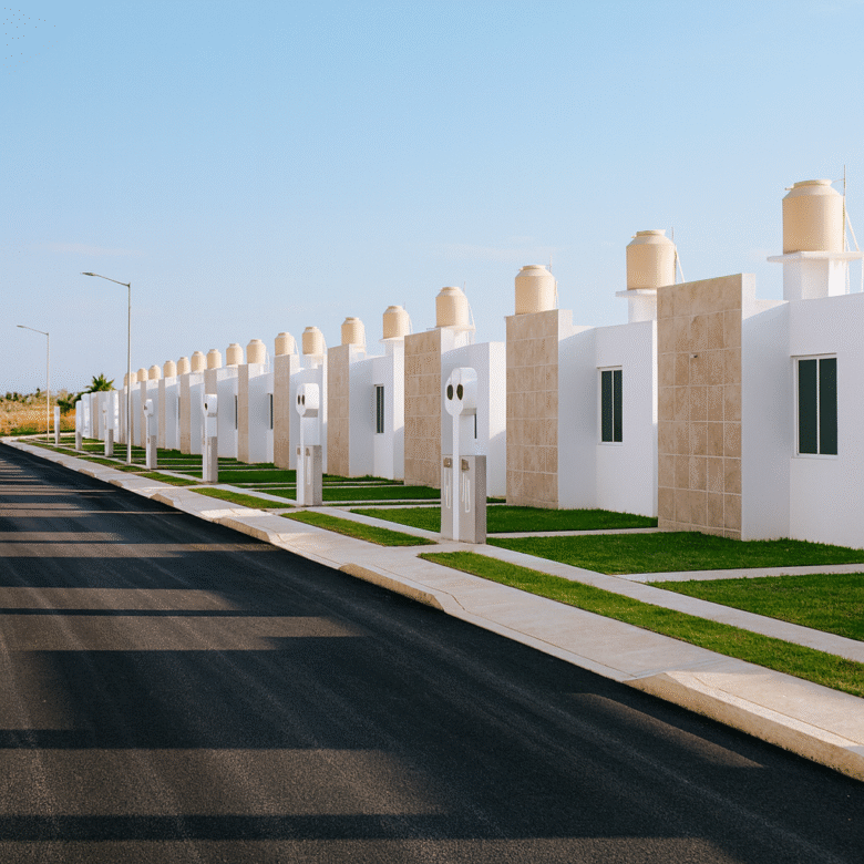 Fachada viviendas unifamiliares